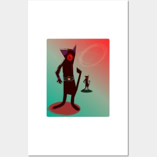 alien cat art Posters and Art